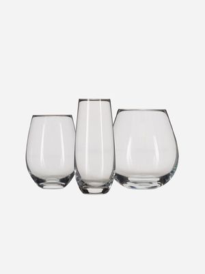 @home Crystal Stemless Wine and Flute Set