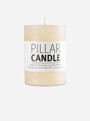 pillar candle rustic cream 7.3x10cm