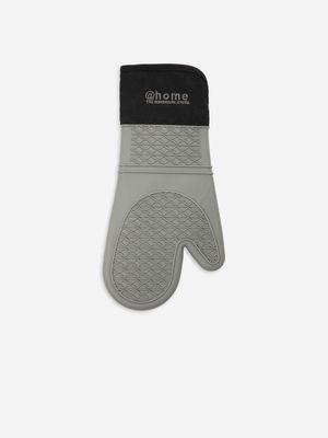 oven glove long arm single silicone grey