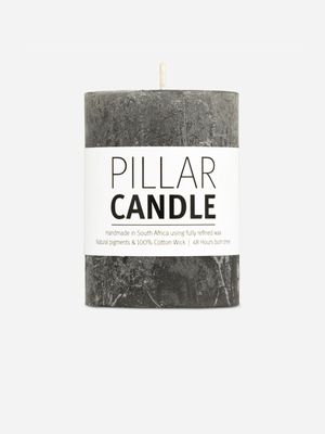 pillar candle rustic anthracite 7.3x10cm