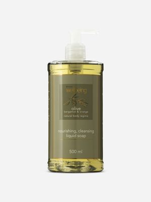 wellbeing olive liquid hand soap 500ml