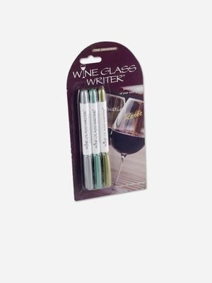 wine glass writer - metallic (set 3)