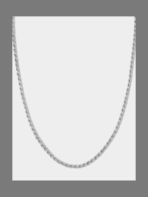 Sterling Silver Women's Sparkling Rope Necklace