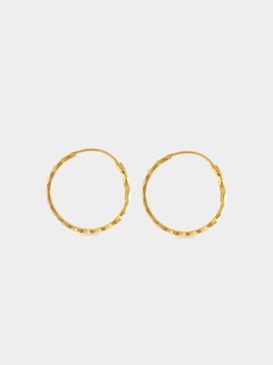 Yellow Gold Wari Hoop Earrings