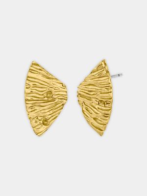 Gold Leaf Studs 18ct Gold Plated