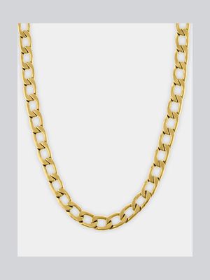 Stainless Steel 18ct Gold Plated Waterproof Flat Curb Gold Chain