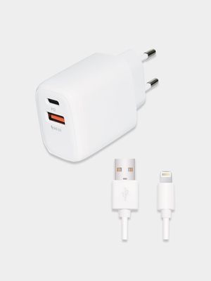 Superfly Pd Wall Charger With Lightning Mfi Cable Wh