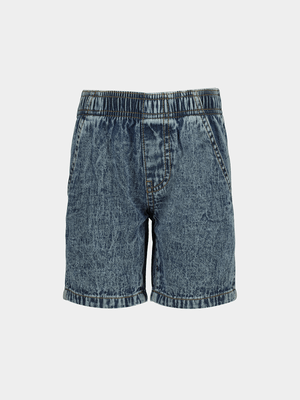 Older Boys Pull On Denim Shorts