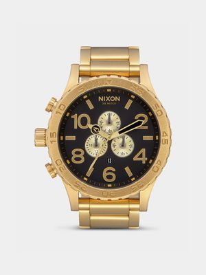Nixon Men's 51-30 Chrono All Gold Plated & Black Stainless Steel Watch