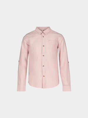 Younger Boy's Pink Stripe Shirt