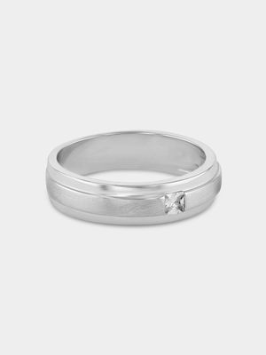 Sterling Silver Cubic Zirconia Men’s Ring