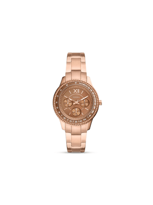 Fossil Ladies Stella Sport Rose & Brown Tone Multi-Dial Bracelet Watch