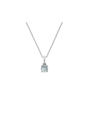 Sterling Silver Diamond & Aquamarine Birthstone Pendant