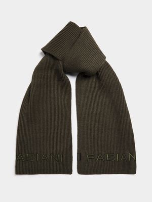 Fabiani Men's Ribbed Embroidered Fatigue Scarf
