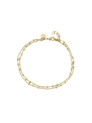 18ct Yellow Gold Plated Double Ball Bracelet