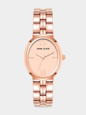 Anne Klein Rose Plated Oval Bracelet Watch