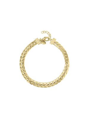 18ct Yellow Gold Plated Dense Curb Link Bracelet