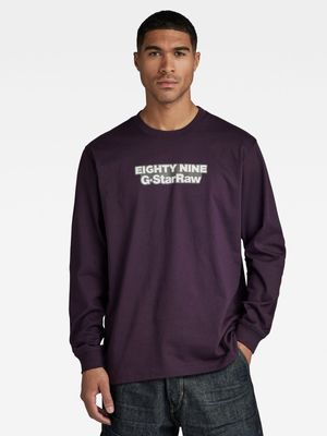 G-Star Men's 89 Graphic Loose Purple T-Shirt