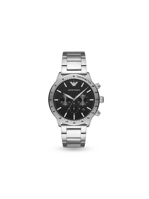 Emporio Armani Men's Silver Round Stainless Steel Chronograph Bracelet Watch