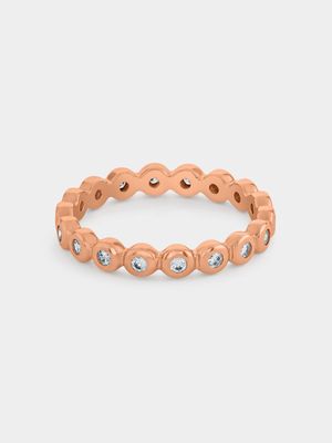 Rose Gold Plated Cubic Zirconia Women’s Tube Ring