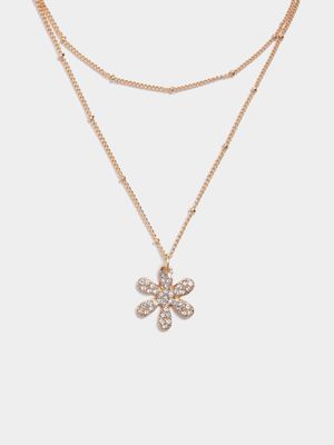 Diamante Daisy Pendant Necklace