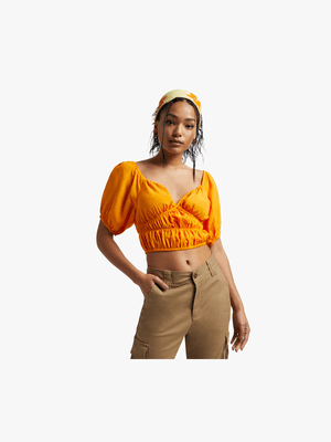 Women's Orange Co-Ord Sweetheart Top