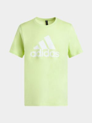 Boys adidas Badge Of Sport Graphic Lime Tee