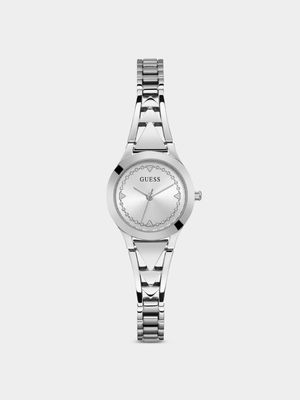 Guess Women's Tessa Silver Plated G-Link Bracelet Watch