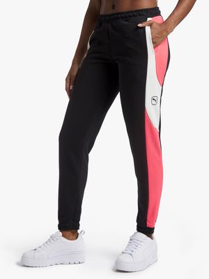 Womens Puma Queen Football Black/Pink Trackpants