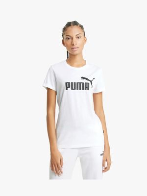 Women's Puma White Essential Logo Plus T-shirt