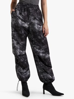Women's Charcoal Camo Parachute Pants