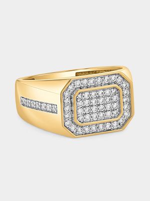 Yellow Gold 0.7ct Lab Grown Diamond Cushion Cluster Ring