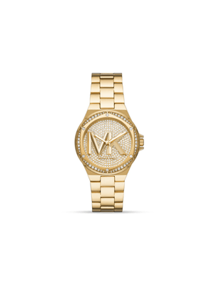 Michael Kors Women's Lennox Pavé Dial Gold Toned Bracelet Watch