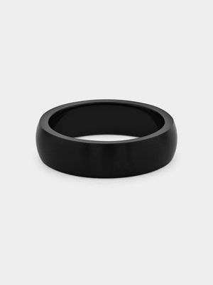Stainless Steel Black Plated Matte Ring