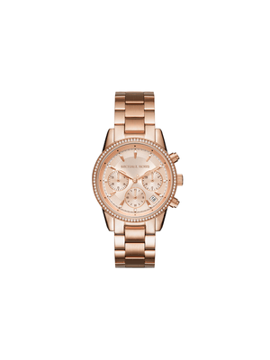 Michael Kors Ladies Ritz Rose Tone Bracelet Watch