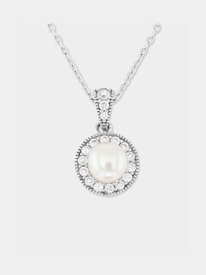 Sterling Silver Vintage-Inspired Pearl Pendant
