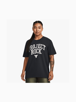 Womens Under Armour Project Rock Campus Black Tee