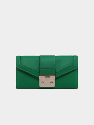 Women's Guess Green Zernik Multi Clutch Purse