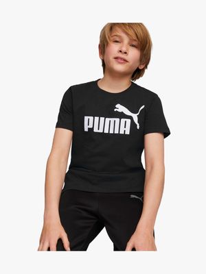 Boys Puma Essential Logo Black Tee