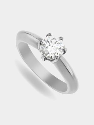 White Gold 1ct Diamond Solitaire Forever Ring