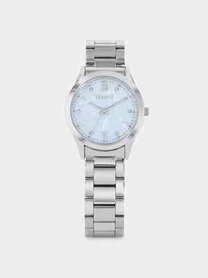 Tempo Women’s Silver Plated Grey Dial Bracelet Watch
