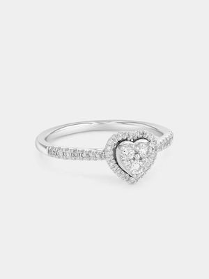 Sterling Silver 0.25ct Lab Grown Diamond Women’s Heart Cluster Ring