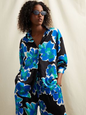 Women's Canvas Co-ord Printed Shirt