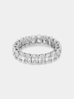 Cheté Sterling Silver Cubic Zirconia Oval Eternity Ring