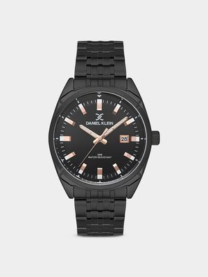 Daniel Klein Black Plated Black Dial Bracelet Watch