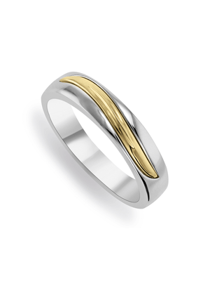 Yellow Gold & Sterling Silver Wave Ring