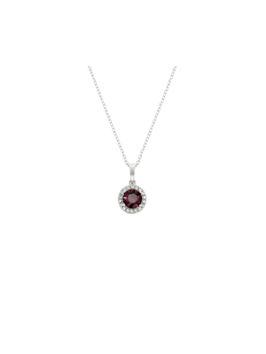 Sterling Silver Crystal Women's February Birthstone Pendant Necklace