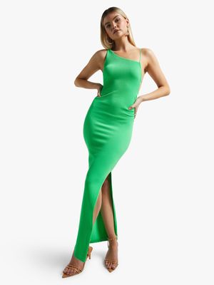 Women's Green Multi Strap Seamless Dress