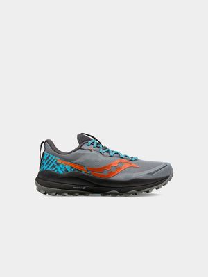 Mens Saucony Xodus Ultra 2 Grey/Blue/Red Trail Running Shoes