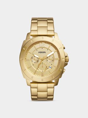 Fossil Privateer Sport Gold Plated Stainless Steel Chronograph Bracelet Watch
